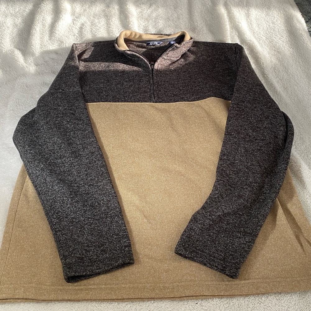 Men's Two-Tone Sweater - Black and Tan